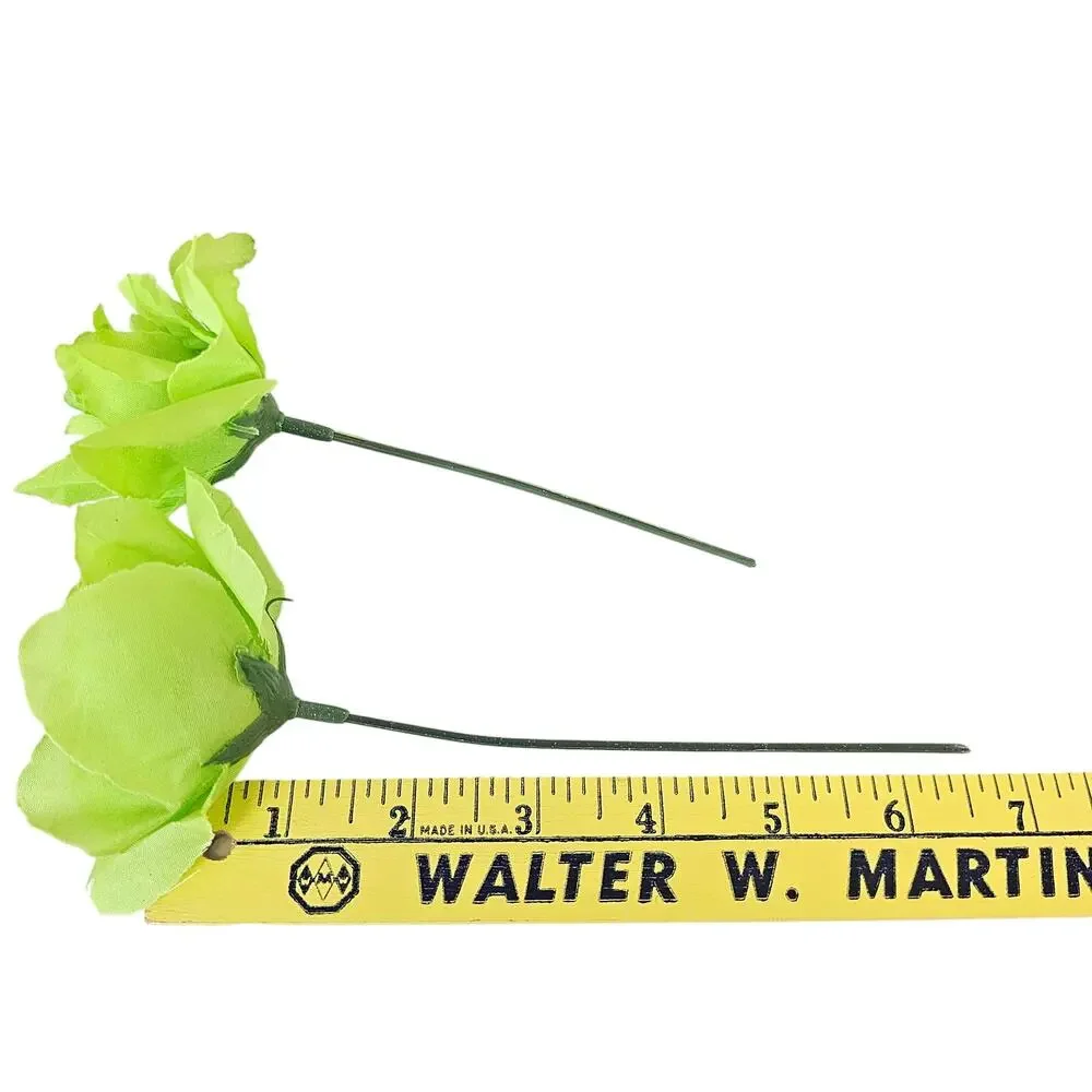 Lime Green Silk Roses 2.5